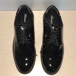 THOROGOOD UNIFORM CLASSICS HIGH GLOSS BLACK POROMERIC OXFORD DRESS SHOES SIZE 11